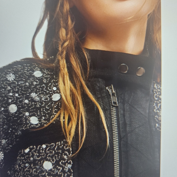 Free People Black Sparkle Sweatshirt Sz XL NWT - Picture 5 of 8